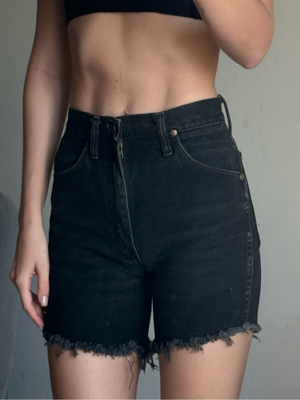 Wrangler Jean Black Shorts